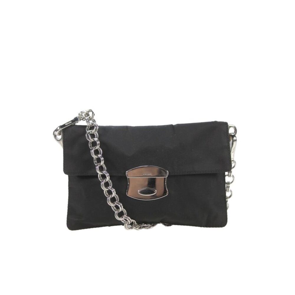 Prada Womens Tessuto Sound Convertible Shoulder Bag Black